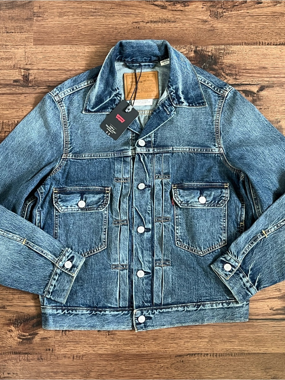 Levi’s Premium Type 2 Selvedge Trucker Jacket ‘Blue’ (size mens S)